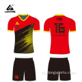 Hoogwaardige aangepaste voetbaluniforme jersey set -kits